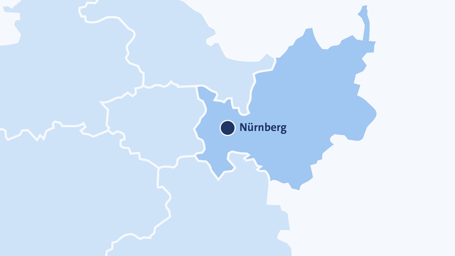 Mittelfranken-Karte: Nürnberg hervorgehoben